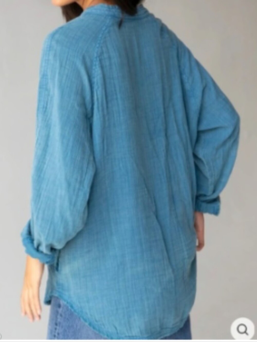 Natural Life Blue Gauzy Laid Back Shirt Pockets Boho Tunic Size XL NWT - Picture 3 of 12